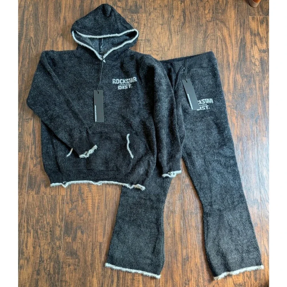 Rockstar Original Lake Mohair Knit Track Suit Set, Hoodie & Pants, Boys 14, NEW